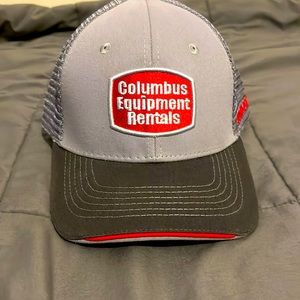 Red and gray Columbus retails men’s hat